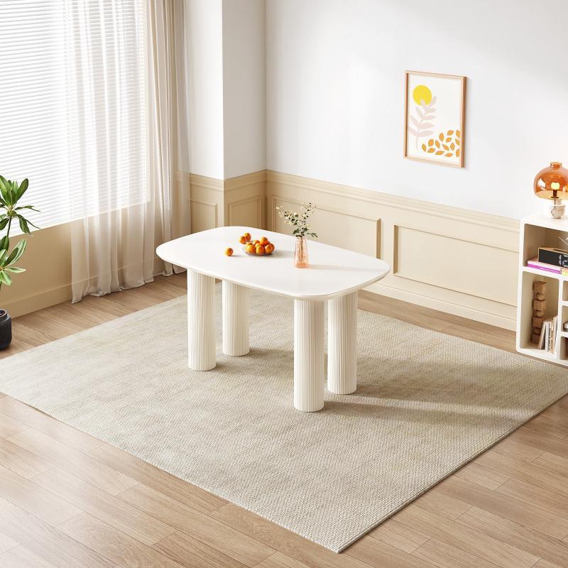 Guyii 55"-70" Rectangle Dining Table, Modern Kitchen Table for Dining Room