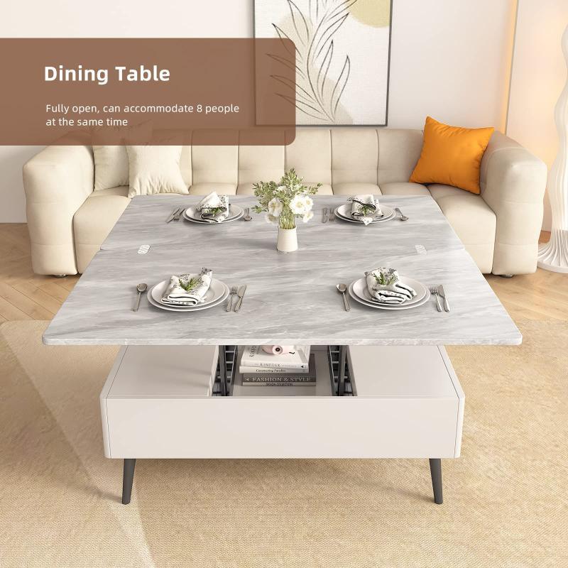 Guyii 39" Lift Top Coffee Table with Storage, 3-in-1 Modern Multifunction Center Table