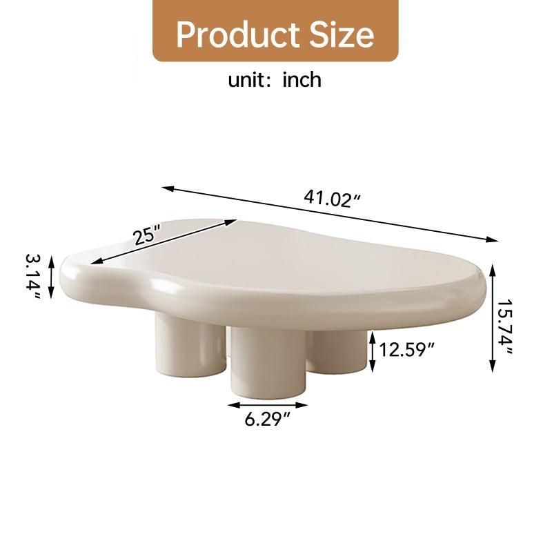 Guyii 35“-46” Cloud Coffee Table 4 Legs, Cute Coffee Table, Upgraded White Modern Tea Table