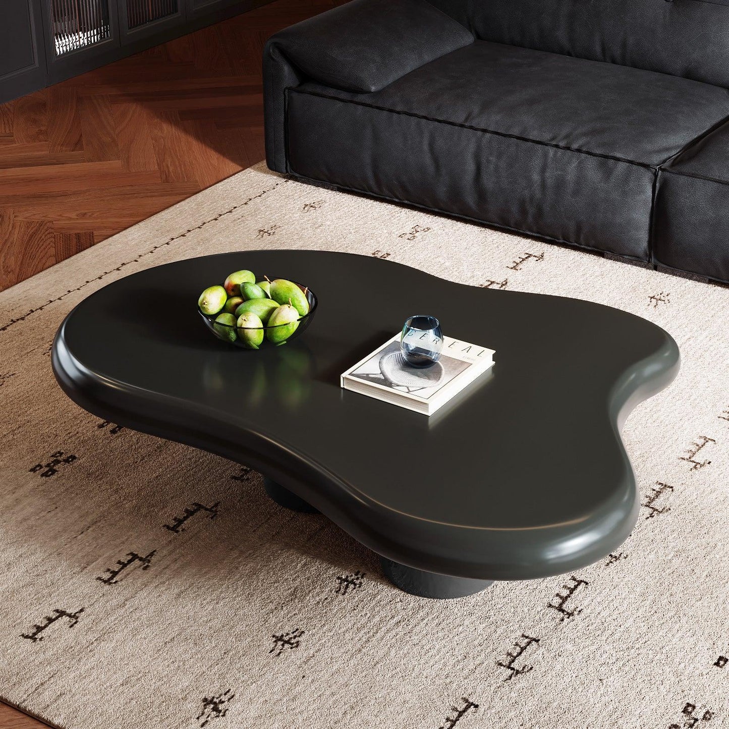 Guyii 41”-46" Cloud Coffee Table with 3 Legs, Modern Coffee Table for Living Room