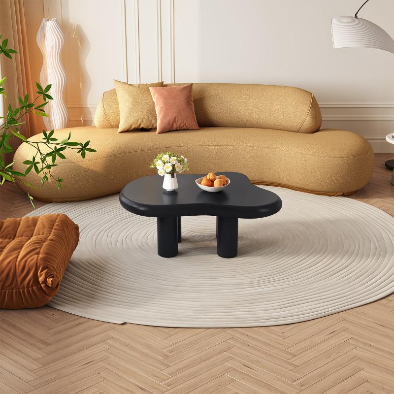 Guyii 35“-46” Cloud Coffee Table 4 Legs, Cute Coffee Table, Upgraded White Modern Tea Table