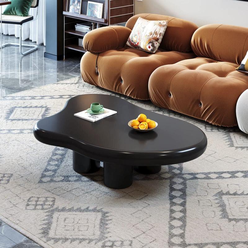 Guyii 35“-46” Cloud Coffee Table 4 Legs, Cute Coffee Table, Upgraded White Modern Tea Table