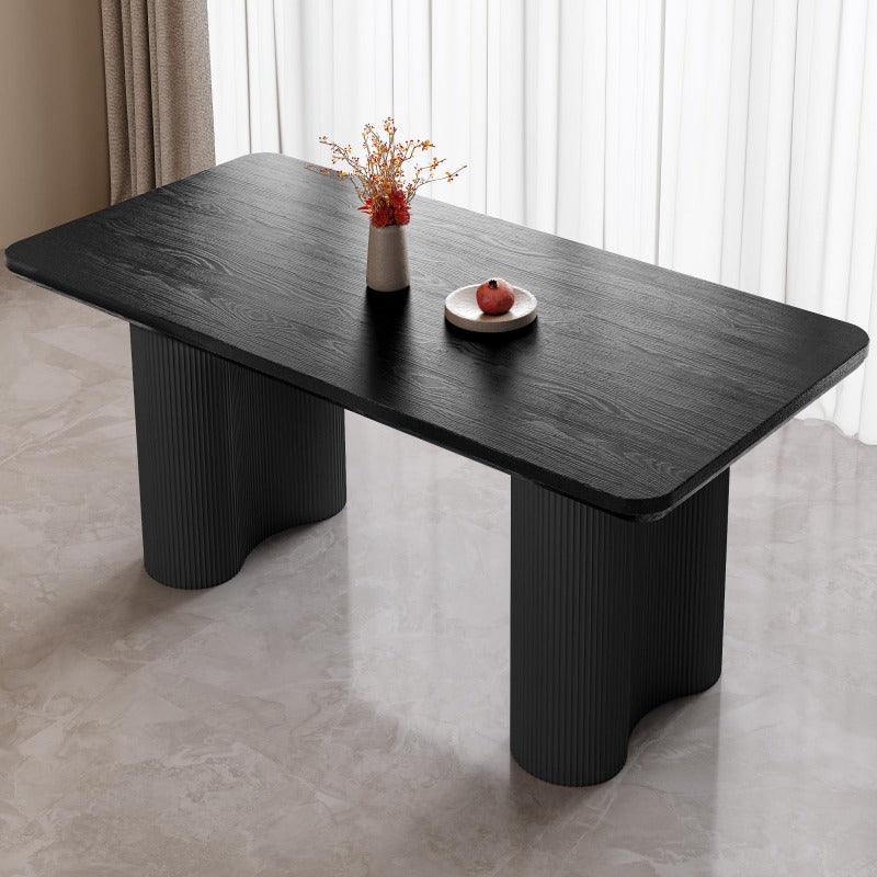 Guyii 62.99" Black Rectangular Dining Table, Modern Kitchen Table