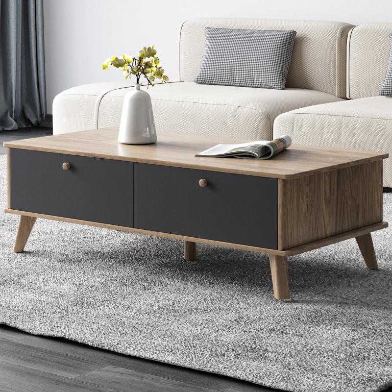 Guyii Coffee Table with Storage Drawer, Mid-Century Modern Tea Table for Living Room