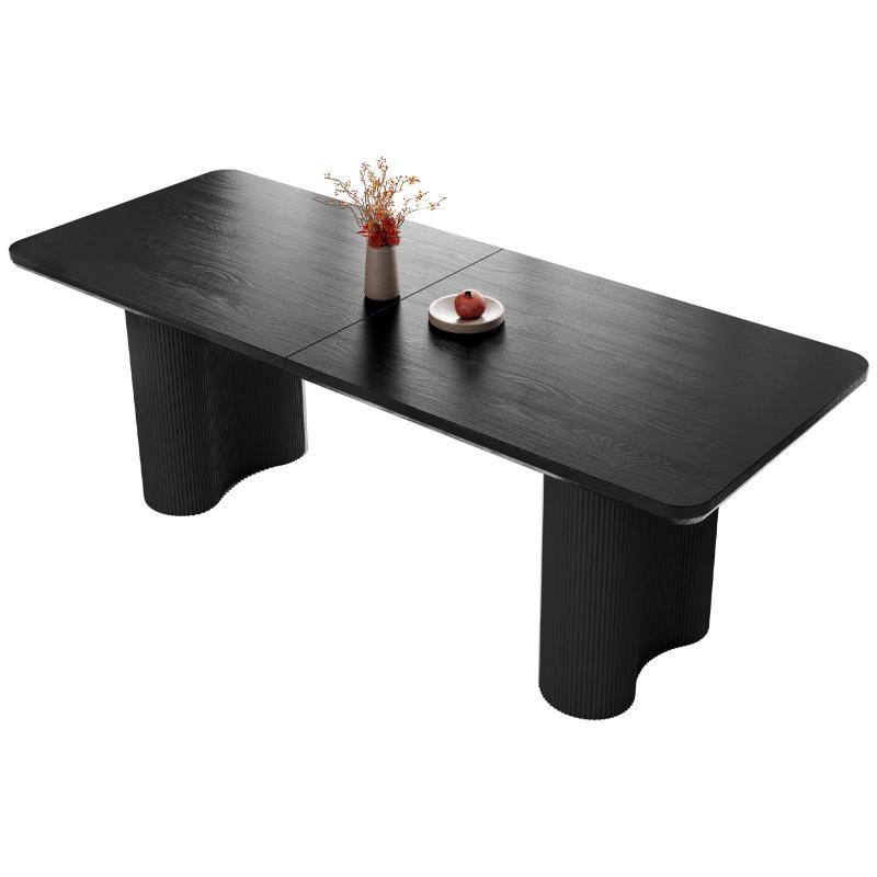 Guyii 63"-79" Black Rectangle Dining Table, Modern Kitchen Table for Dining Room
