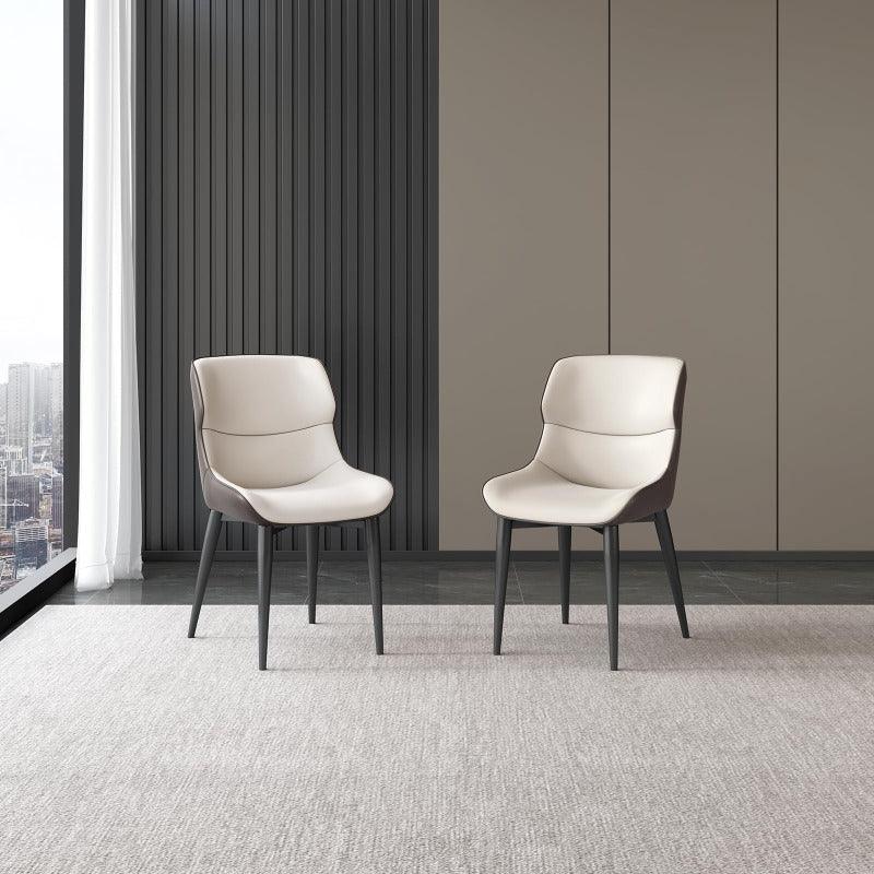 Guyii 2-Pack Ergonomic Dining Chairs, Modern PU Leather Upholstered Metel Legs