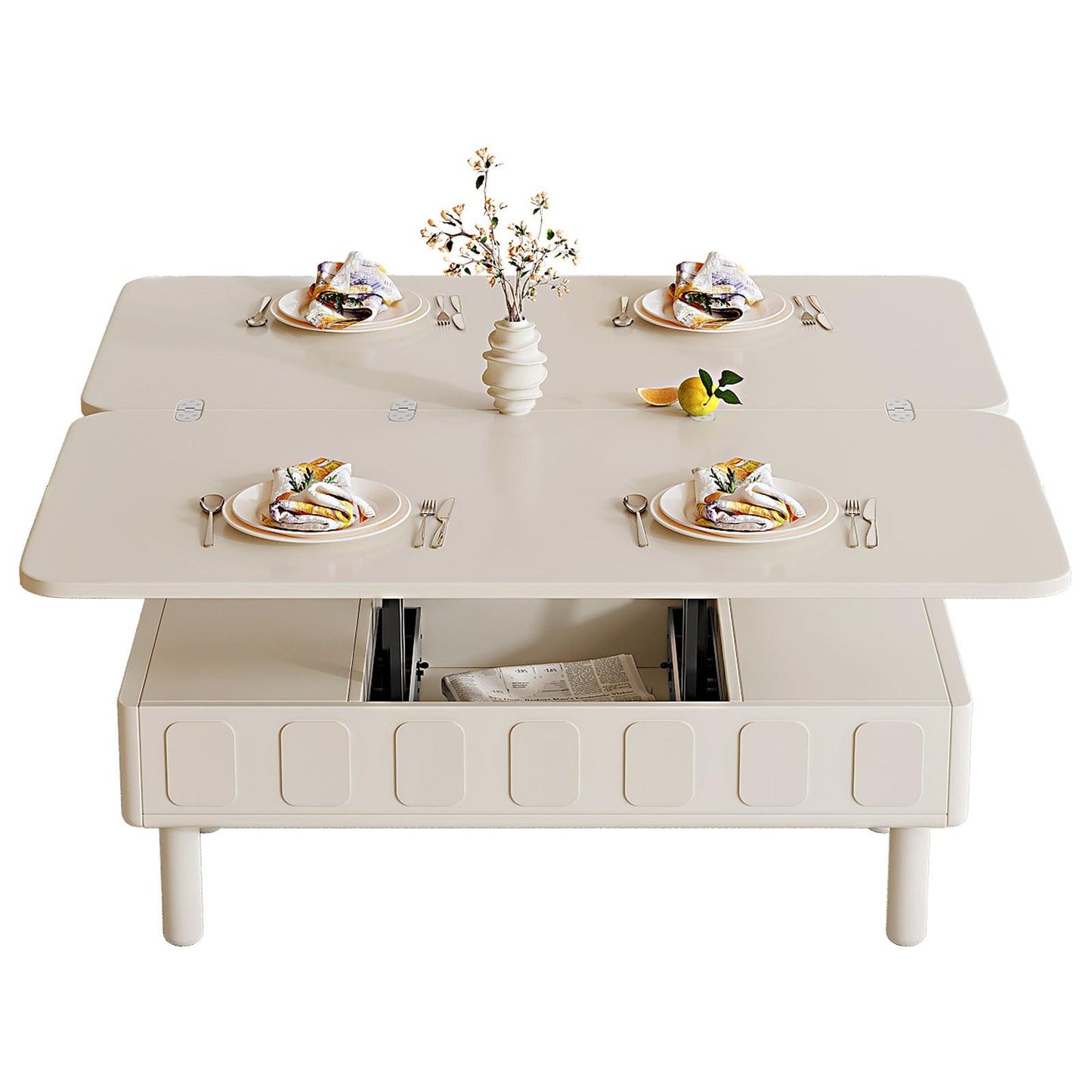 Guyii Extendable Coffee Table, 3-in-1 Multifunctional Lift Top Center Table