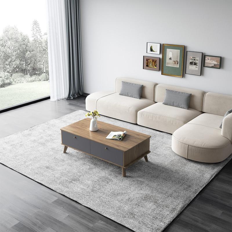 Guyii Coffee Table with Storage Drawer, Mid-Century Modern Tea Table for Living Room