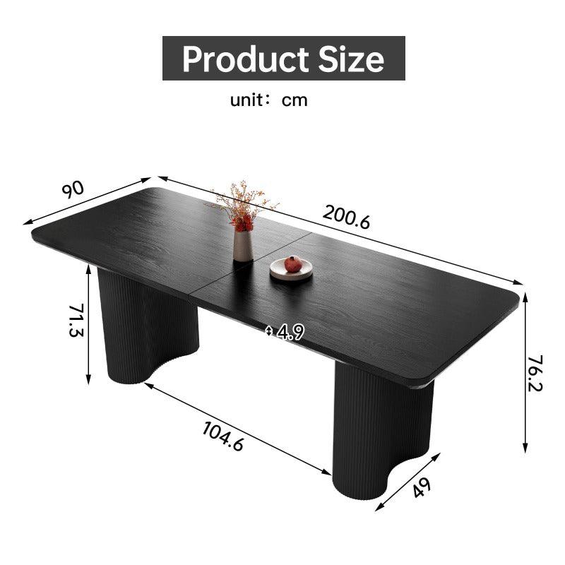 Guyii 63"-79" Black Rectangle Dining Table, Modern Kitchen Table for Dining Room