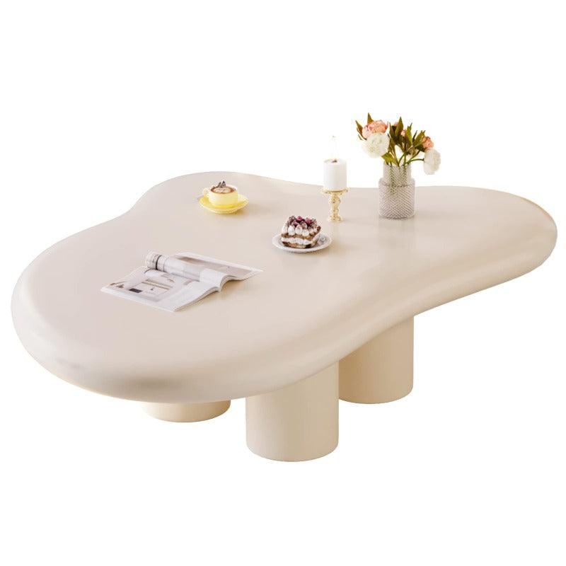 Guyii 35“-46” Cloud Coffee Table 4 Legs, Cute Coffee Table, Upgraded White Modern Tea Table