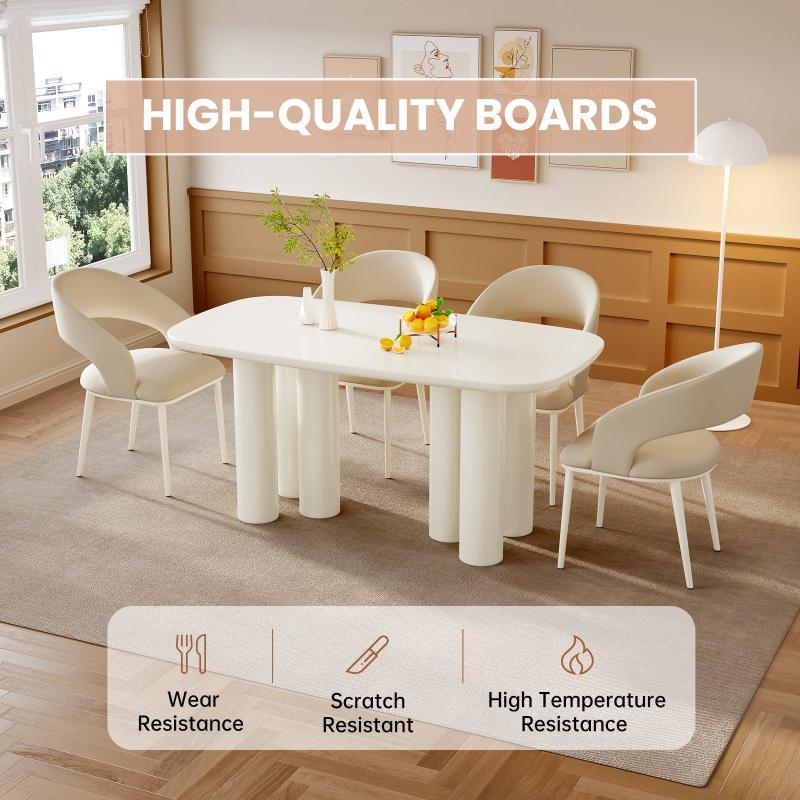 Guyii 55"-70" Rectangular Dining Table, Modern Kitchen Table for Dining Room