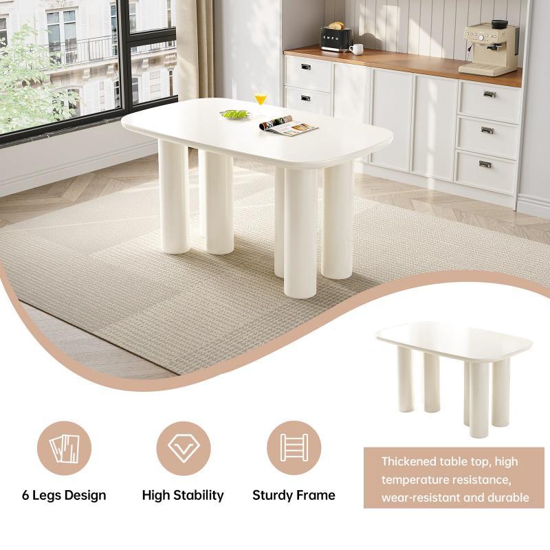 Guyii 55"-70" Rectangular Dining Table, Modern Kitchen Table for Dining Room