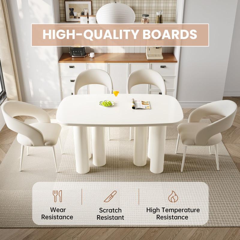 Guyii 55"-70" Rectangular Dining Table, Modern Kitchen Table for Dining Room