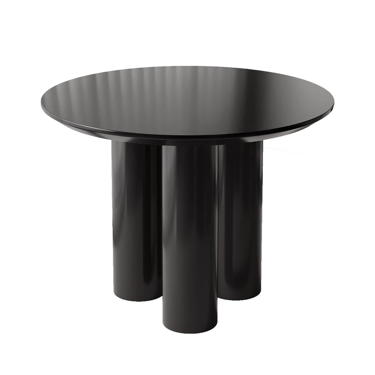 Guyii 39.37" Black Dining Table, Modern Round Kitchen Table