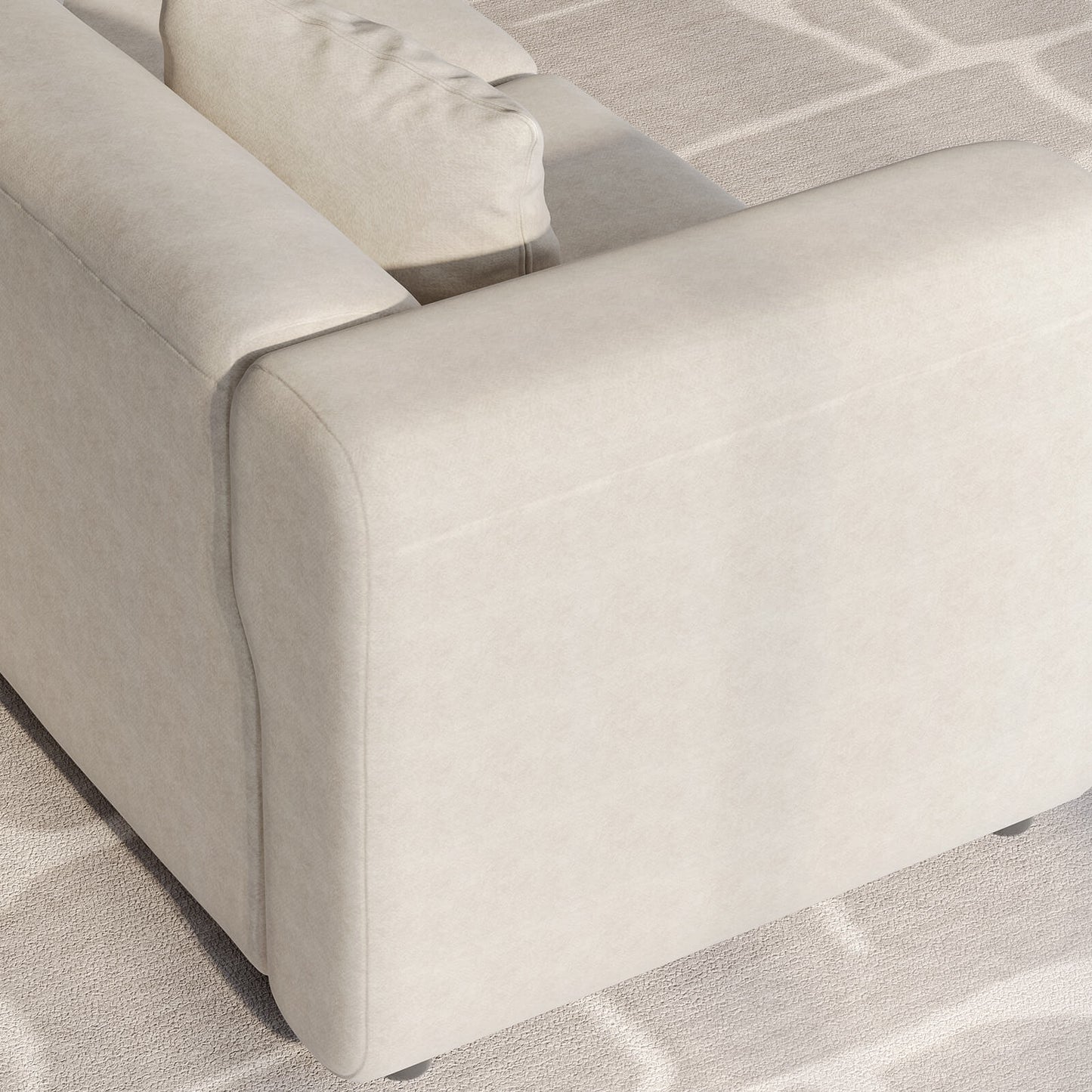 Guyii Velvet Sectional Sofa, Modern Oversized 4-Seat Sofa with 4 Pillows
