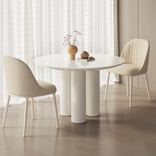 Guyii 46.06" Cream White Dining Table Set with 2 Chairs, Modern Kitchen Dining Set