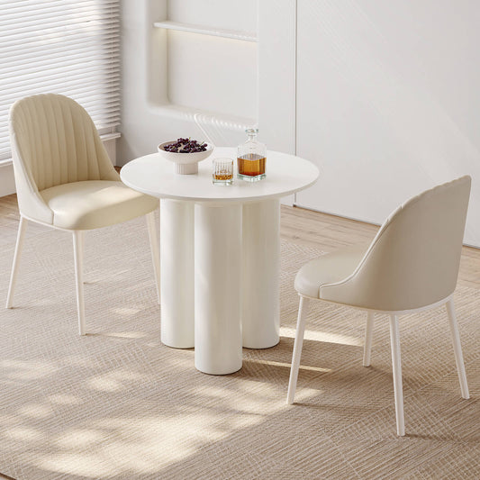 Guyii 30" Cream White Dining Table Set with 2 Chairs, Modern Kitchen Dining Set