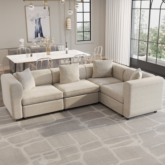 Guyii 4-9 Piece Velvet Sectional Sofa Couch, Convertible Sofa with Cushions