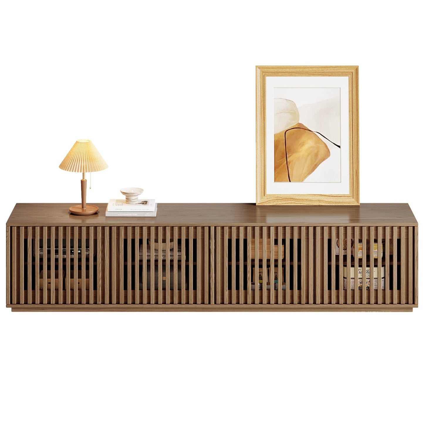 Guyii Modern TV Stand, Entertainment Center for 55/60 Inch TV with Storage, Media Console