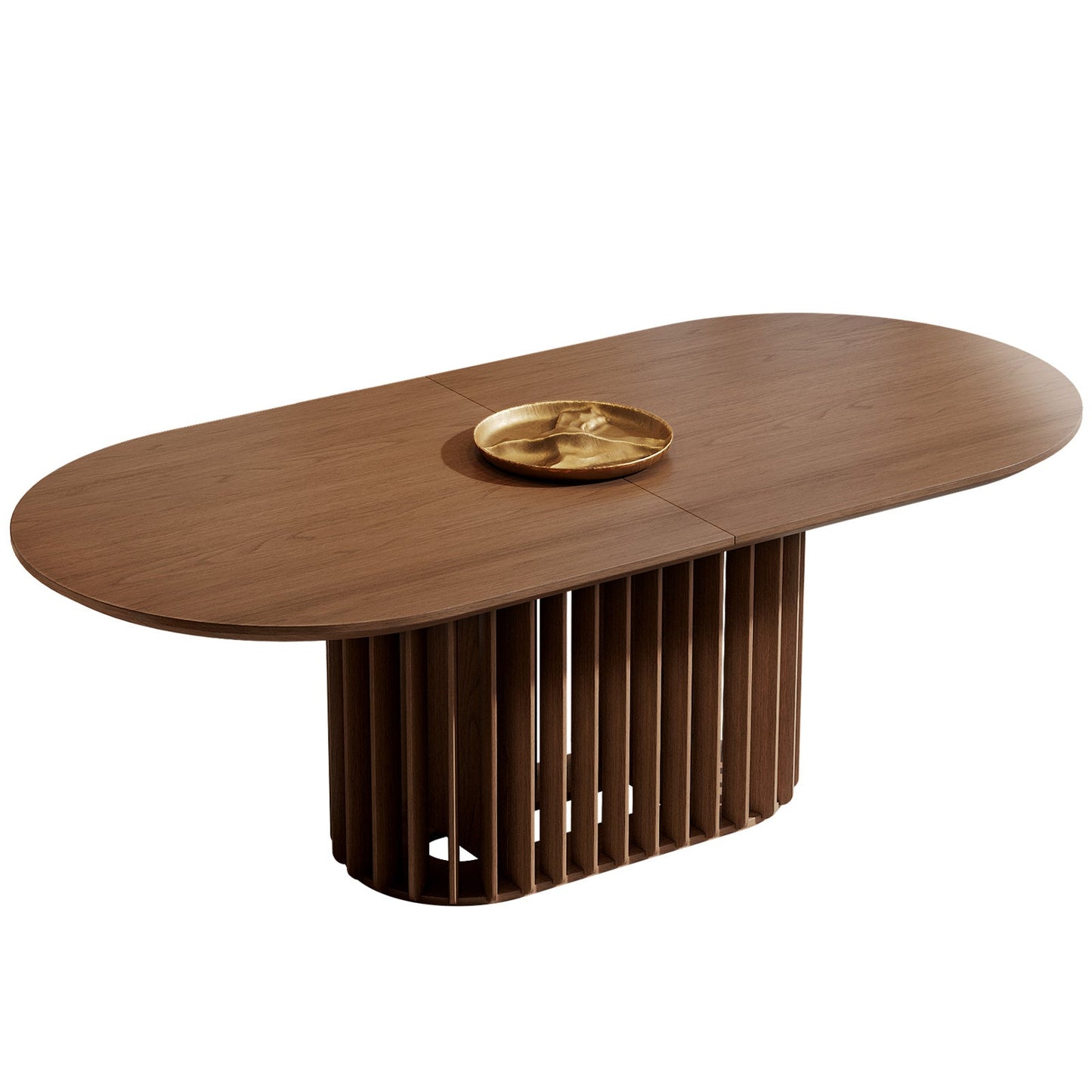 Guyii Dark Walnut Oval Dining Table 78″ – Modern Farmhouse Table for 4–8 People, Table Only
