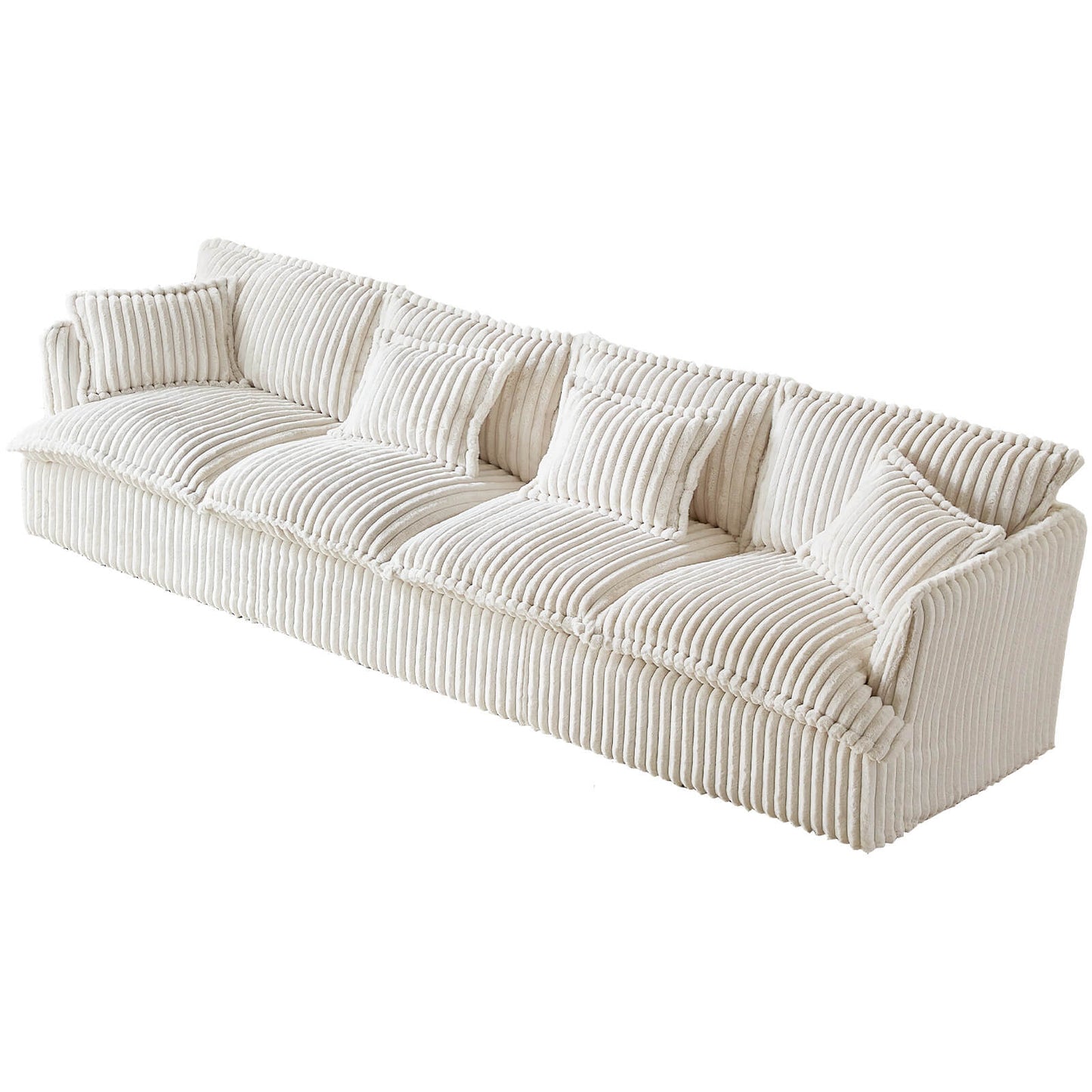 Guyii Oversized 4-Seater Sofa, Extra-Wide Convertible Sofa with 4 Pillows
