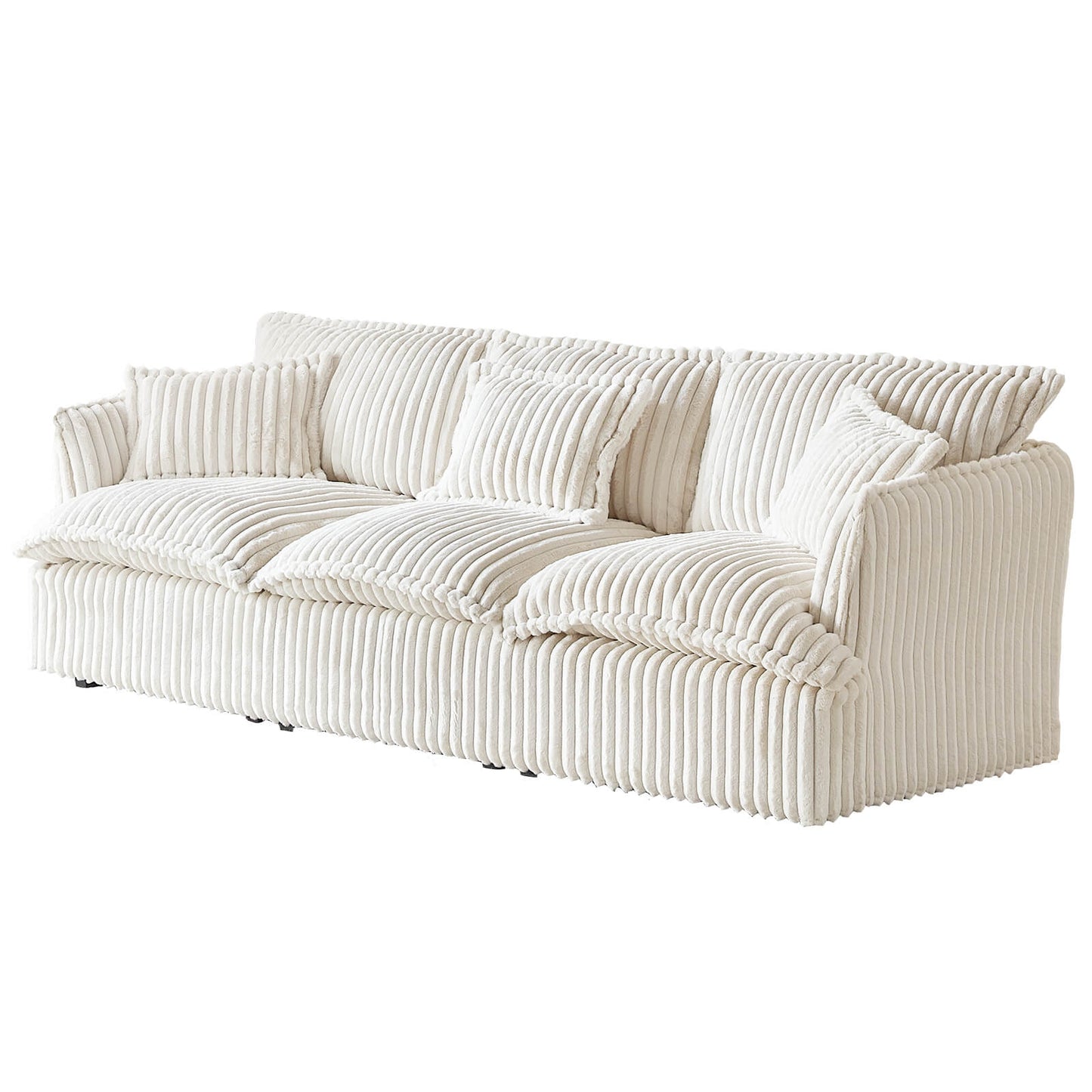 Guyii Oversized 3-Seater Sofa, Extra-Wide Convertible Sofa with 3 Pillows