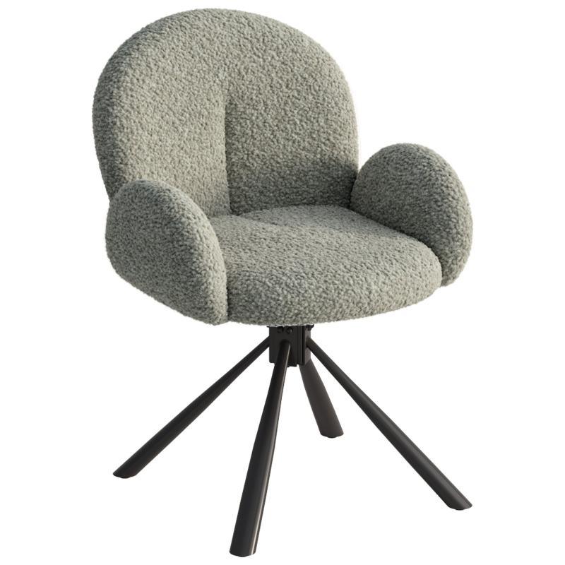 Guyii Modern Dining Chair No Wheels, 360° Swivel Office Desk Chair for Home & Dining Room