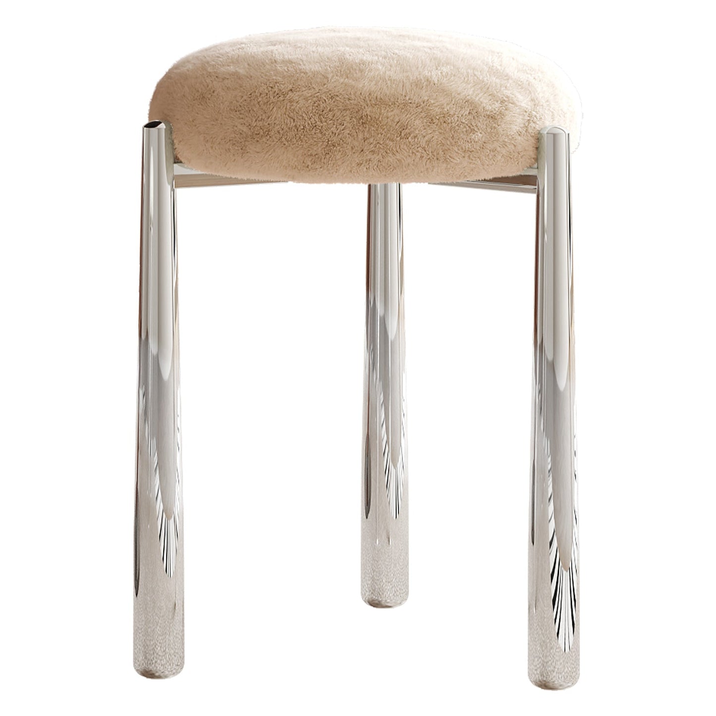 Guyii 4-Pack Light Brown Velvet Dining Chairs Set, Modern Vanity Stool