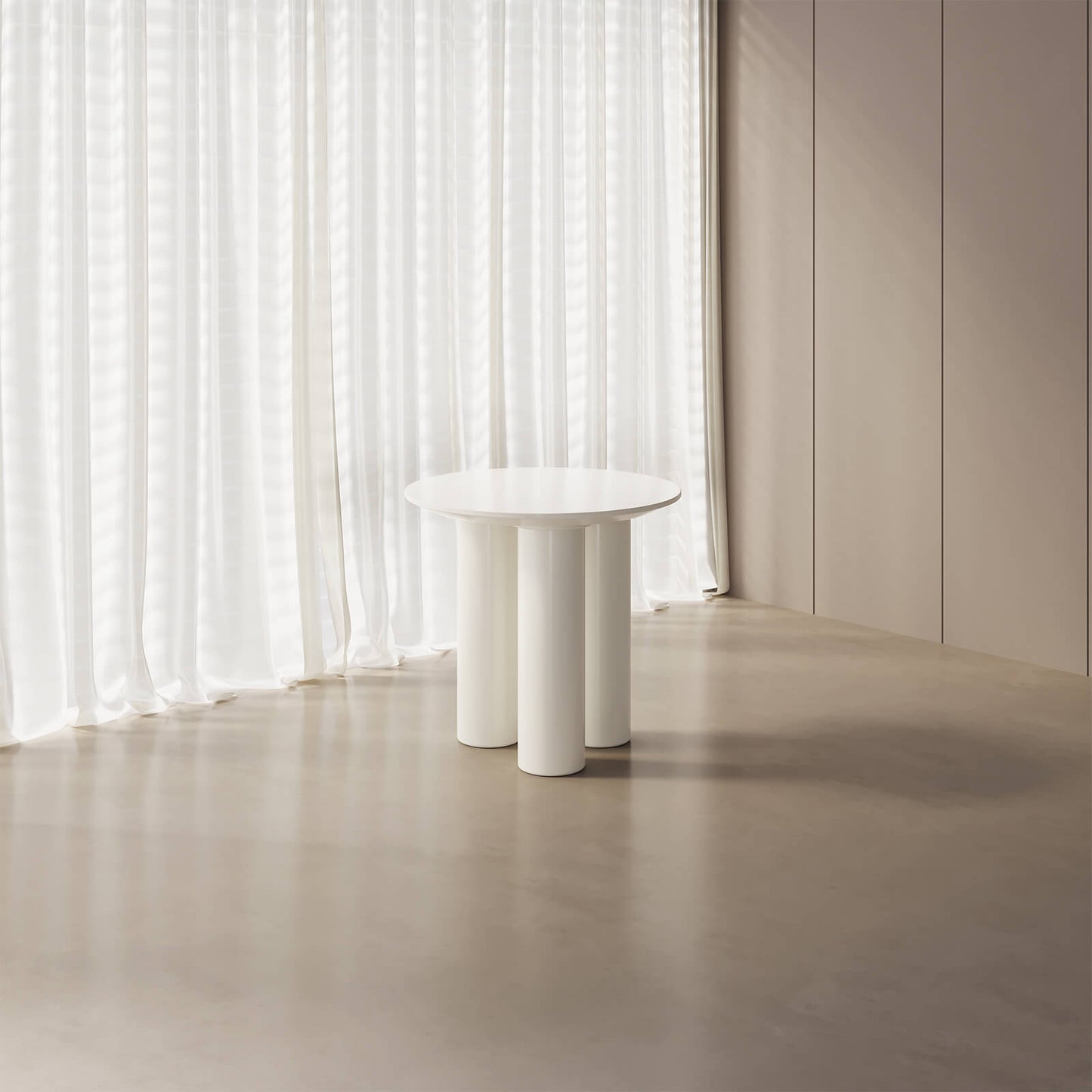 Guyii 30" Cream White Dining Table Set with 2 Chairs, Modern Round Kitchen Table | L5294-DE