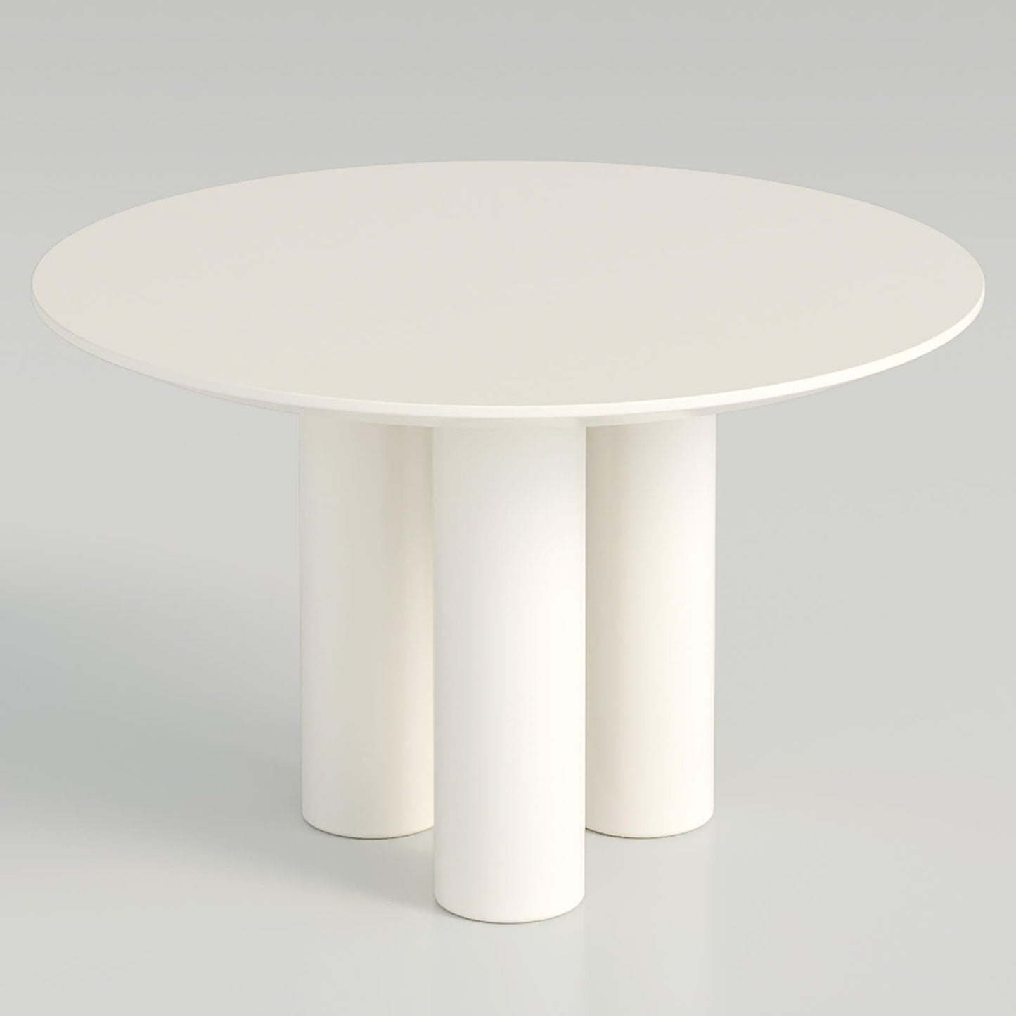 Guyii 46.06" Cream White Dining Table, Modern Round Kitchen Table