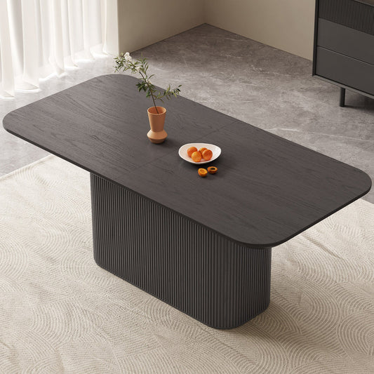 Guyii 63.55" Rectangular Dining Table, Modern Kitchen Table for Kitchen, Living Room (Black, Table Only)