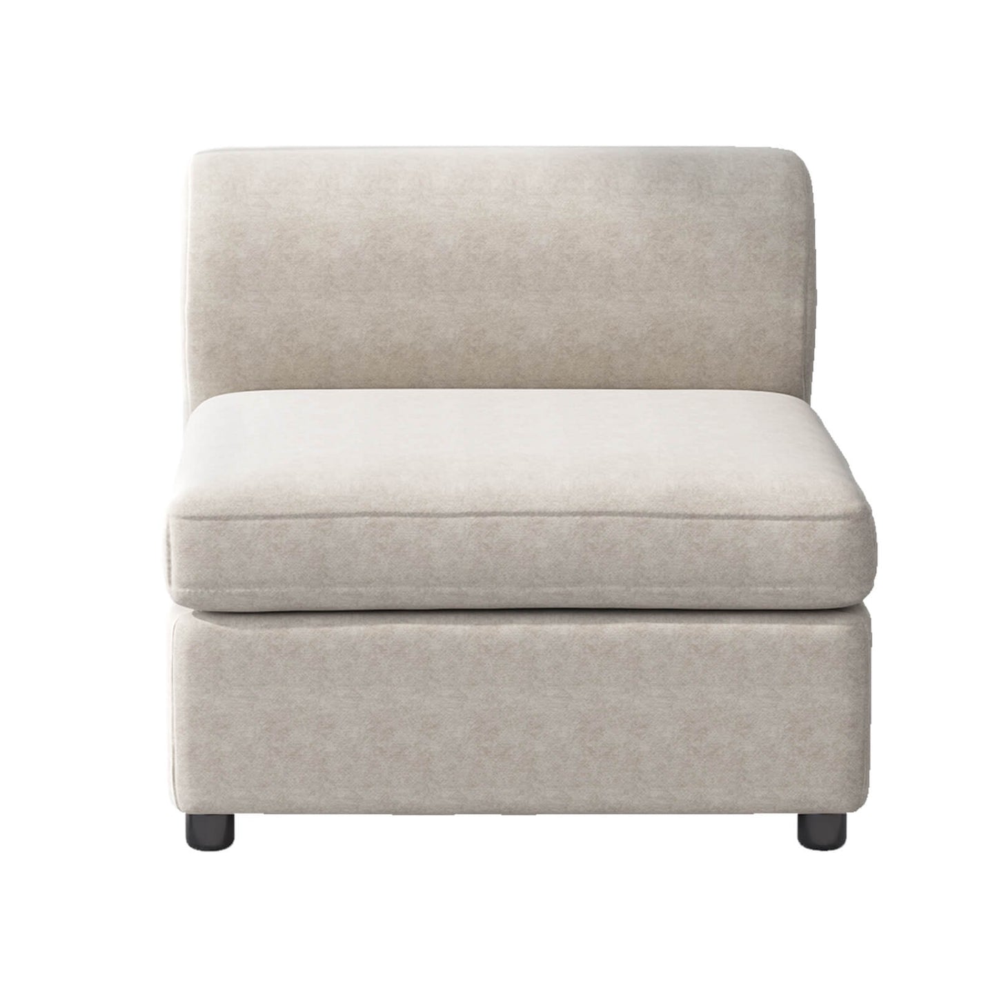 Guyii Beige Velvet Sectional Sofa, Modern Oversized 7-Seater Couch with 4 Pillows and 3 Storage Ottomans