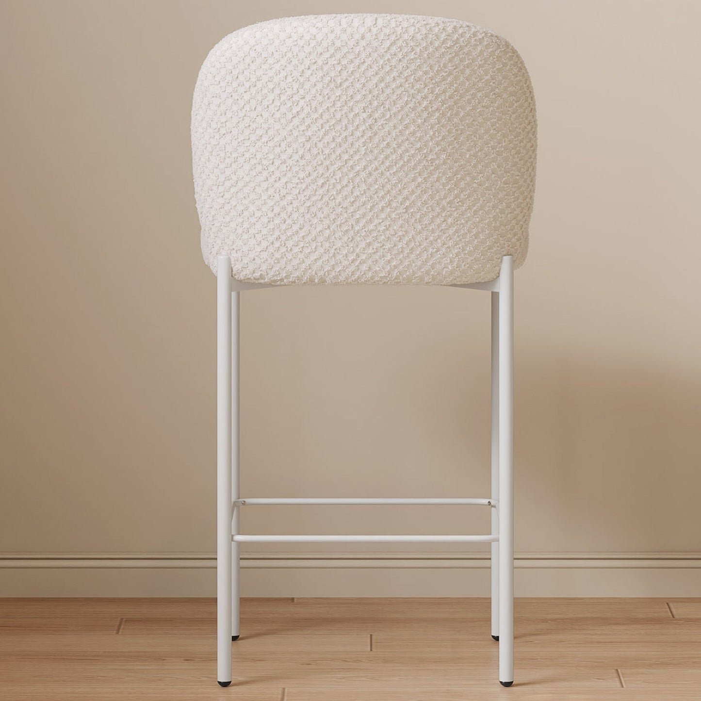Guyii 2-Set Counter Height Bar Stools Set of 2, Upholstered Barstools with Backs and Metal Legs