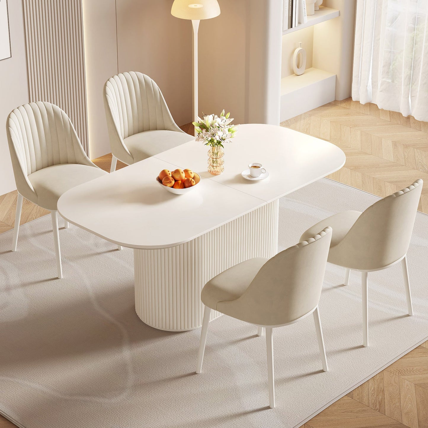 Guyii 70'' Oval Dining Table - Modern Kitchen Table for 6 People