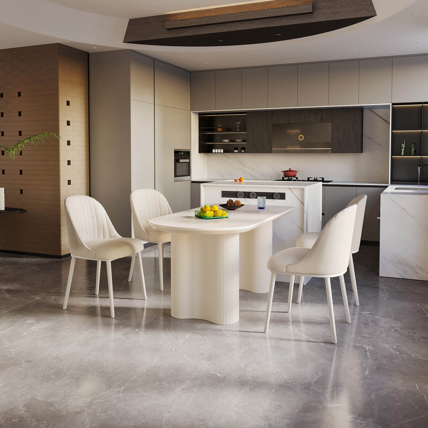 Guyii 55.11" Dining Table Set with 4 Chairs, Modern Kitchen Table Set | Q5209-UK