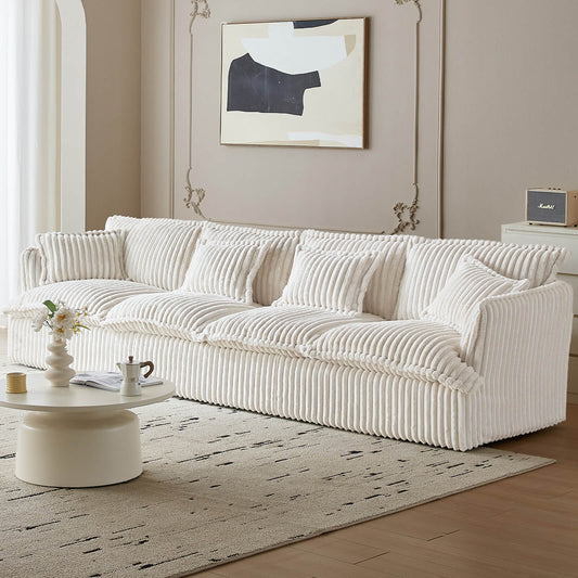 Guyii Oversized 4-Seater Sofa, Extra-Wide Convertible Sofa with 4 Pillows