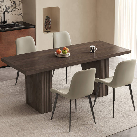 Guyii Modern Farmhouse Kitchen Table with 4 Chairs - Rustic & Stylish