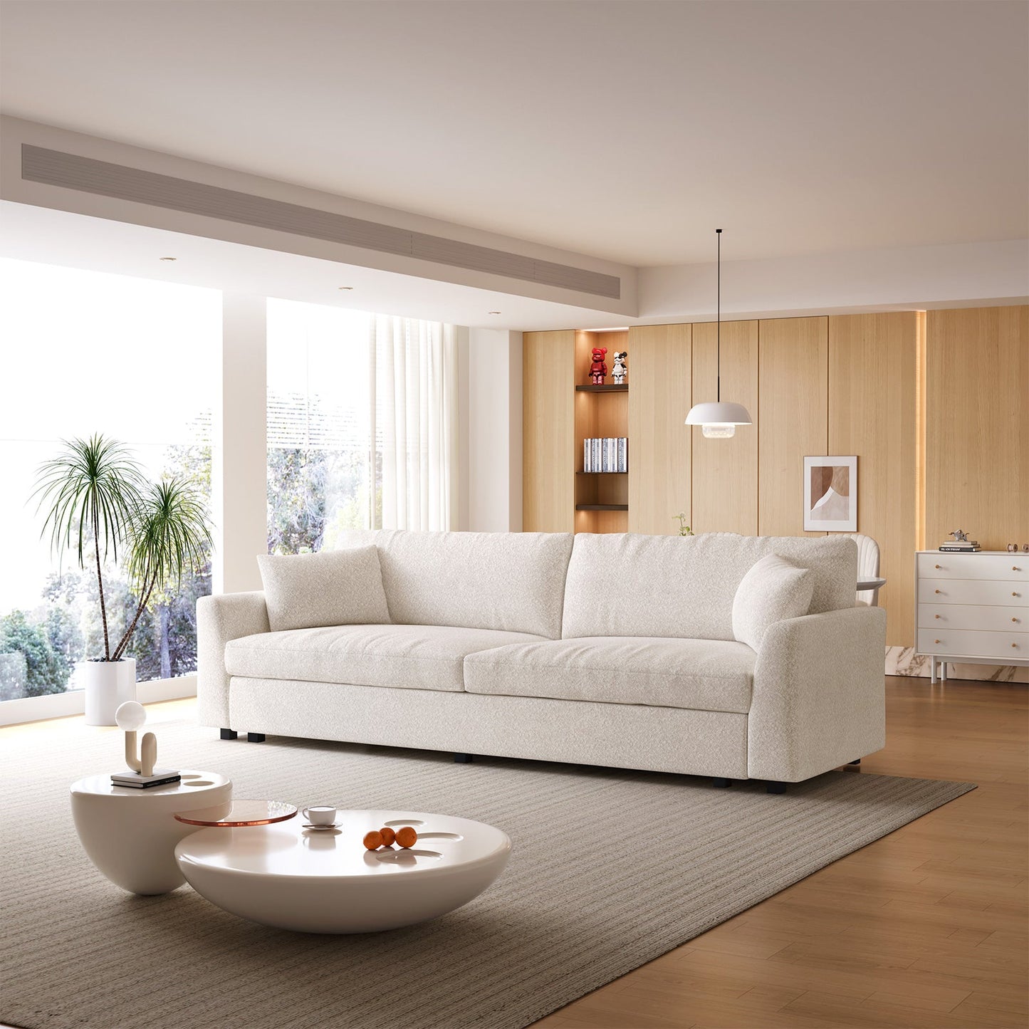 Guyii Extra Large Loveseat Sofa,104" Small Sofa Couch for Bedroom,Comfy Beige Couch