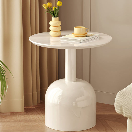 Guyii 24.8" Modern Round Side Table – Small Accent Table for Small Spaces, Living Room, Bedroom, or Entryway