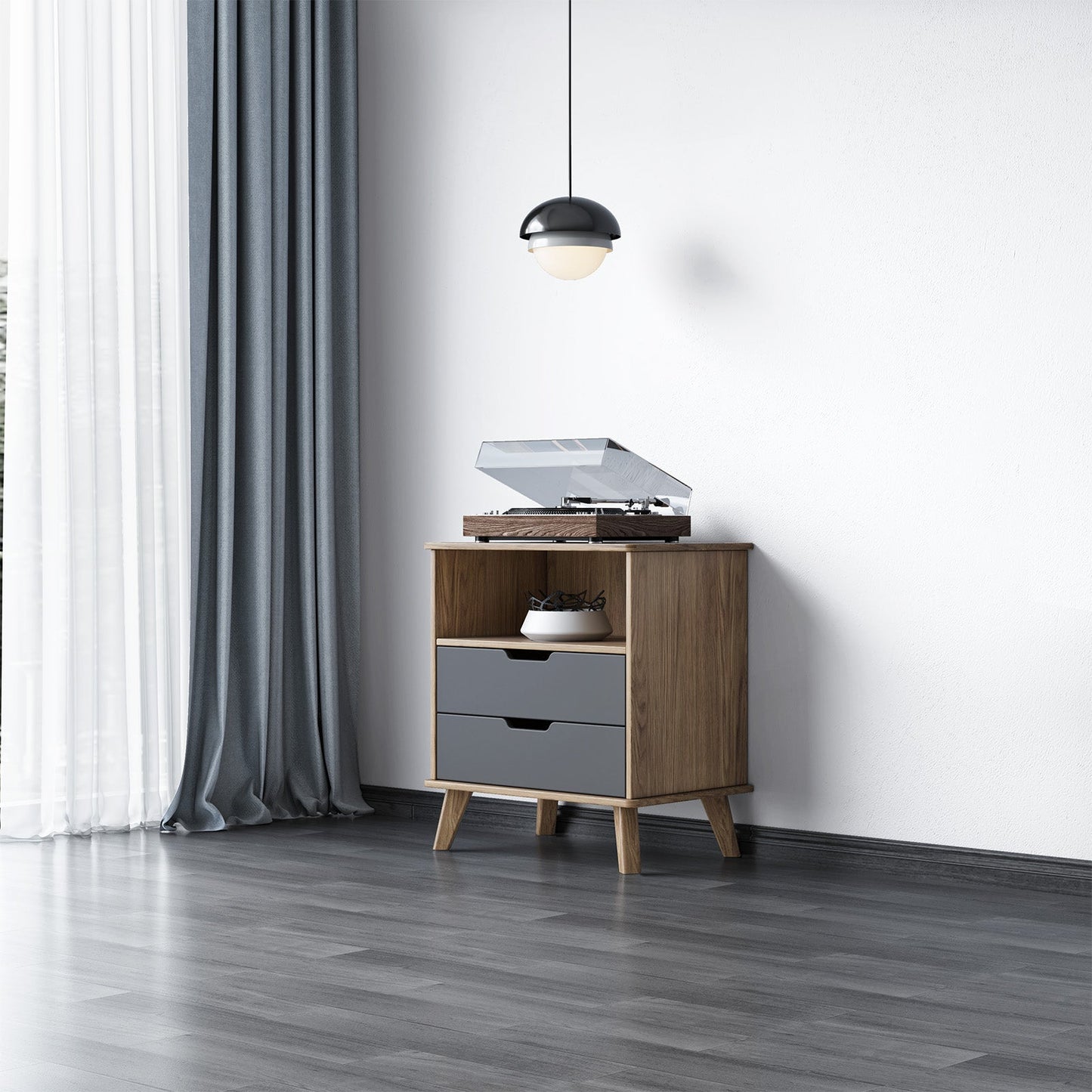 Guyii Mid Century Modern Side Cabinet, Small End Table