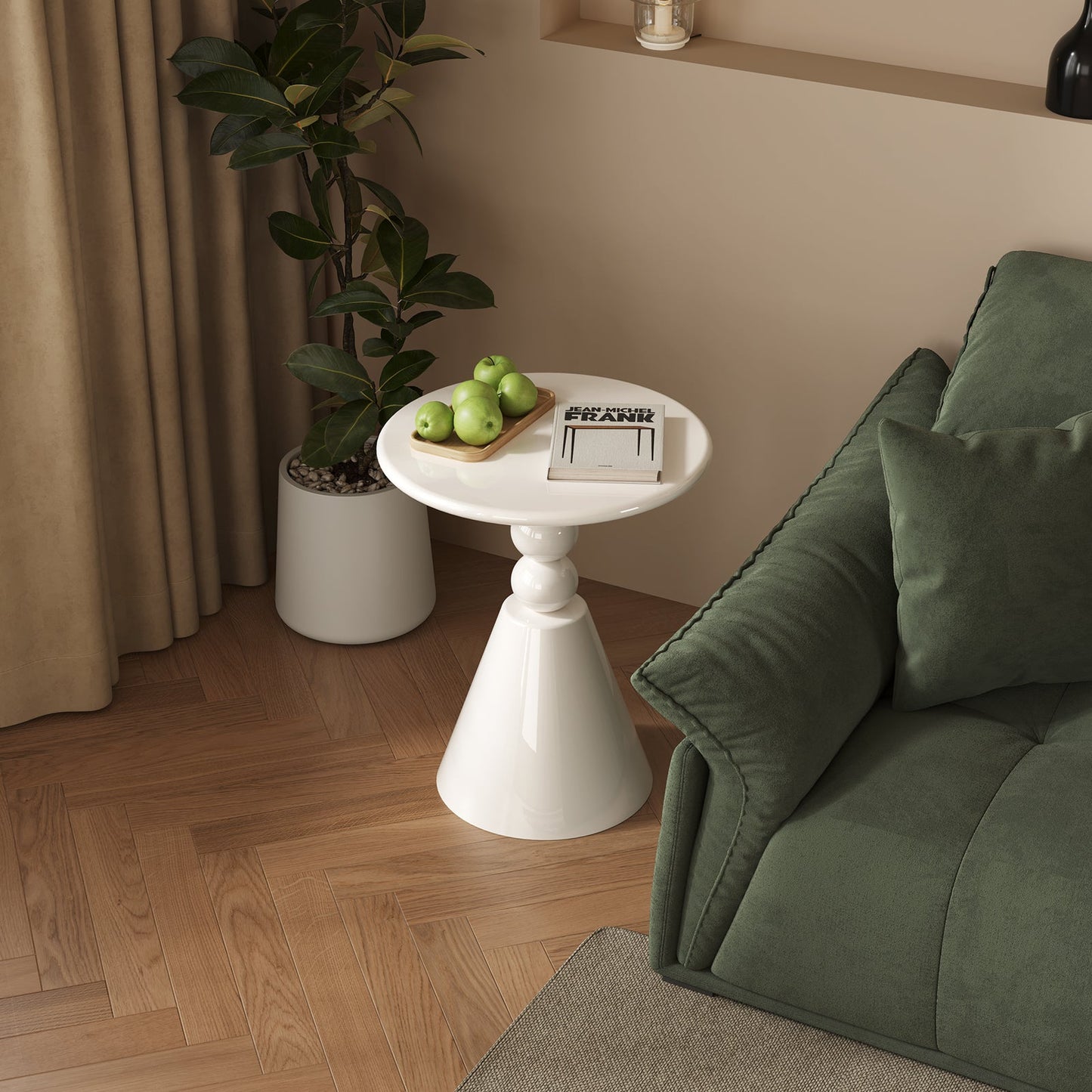 Guyii Round Side Table – Modern End Table for Living Room, Bedroom, Small Spaces, and Accent Decor