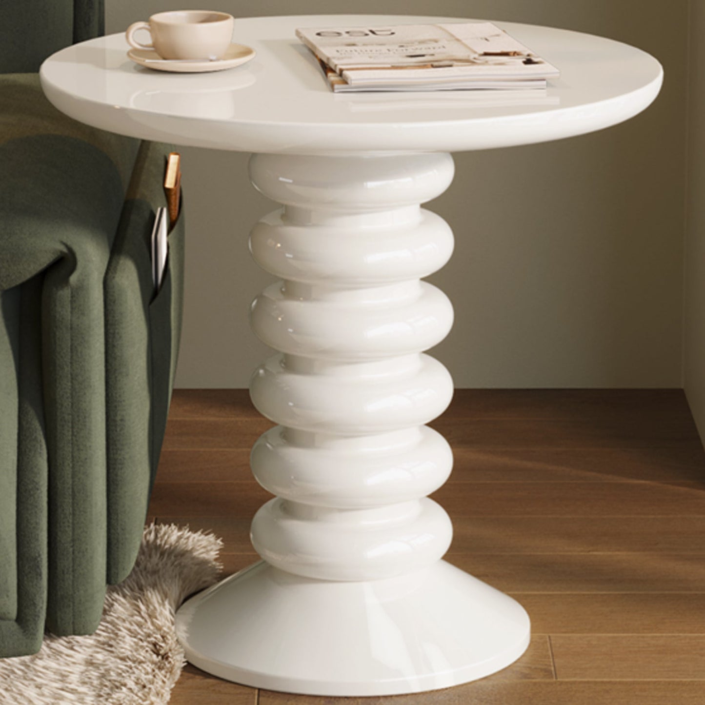 Guyii Side Table, 22.83" Round End Table with for Living Room, Bedroom