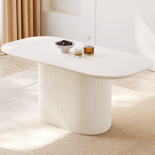 Guyii 62.99" Oval Dining Table, Modern Kitchen Table for 6 People, Table Only