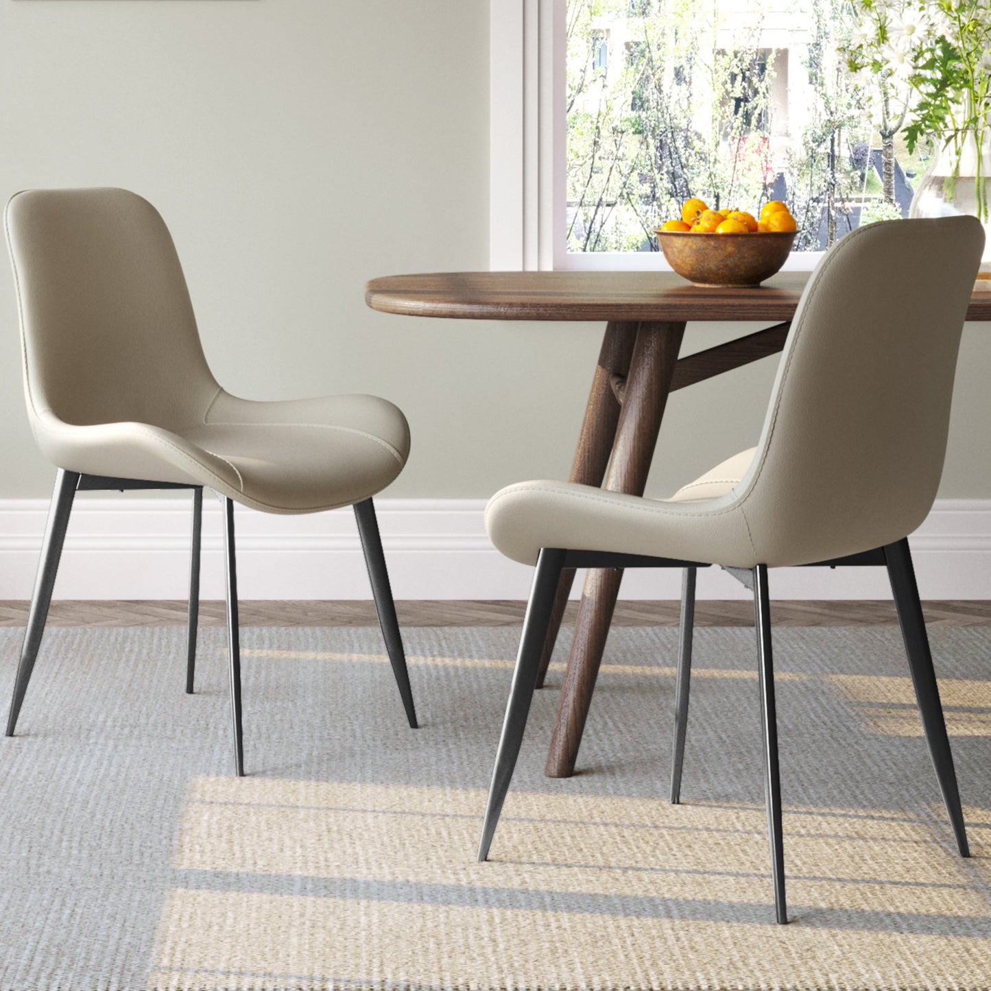 Guyii Dining Chair Set, Modern Kitchen Dining Chairs Set of 4-8, PU Upholstered and Metel Legs