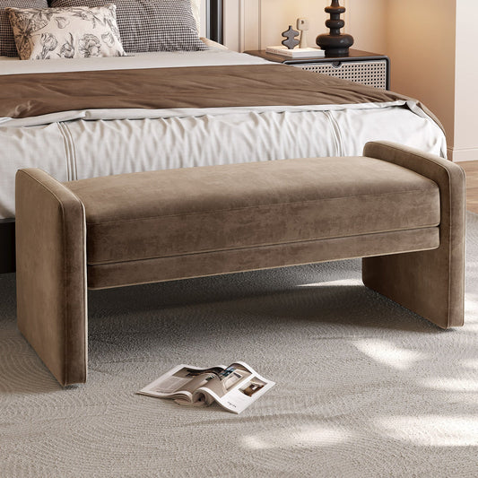 Guyii Deep Brown Multi-Functional Storage Bench – Modern Entryway & Bedroom Seat with Cushion