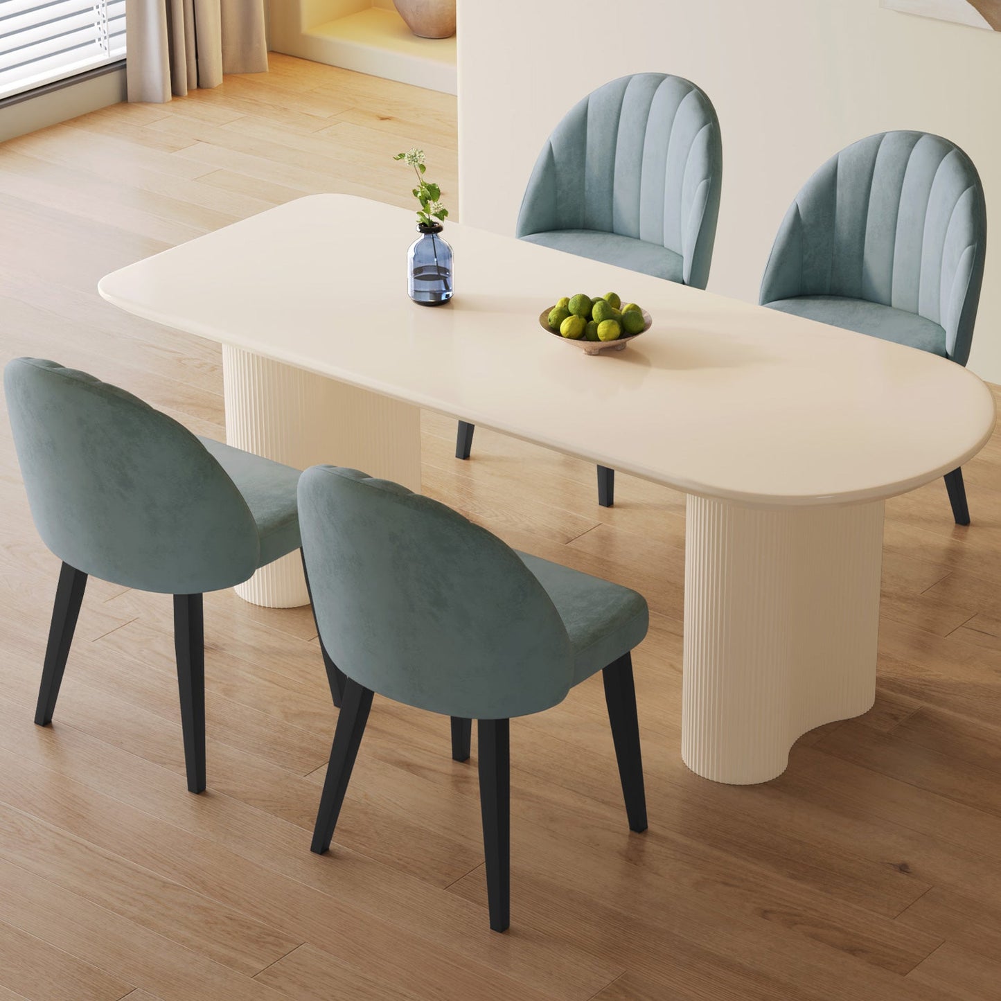 Guyii Mid Century Modern Dining Chairs Se, Kitchen and Dining Room Chairs with Metal Legs