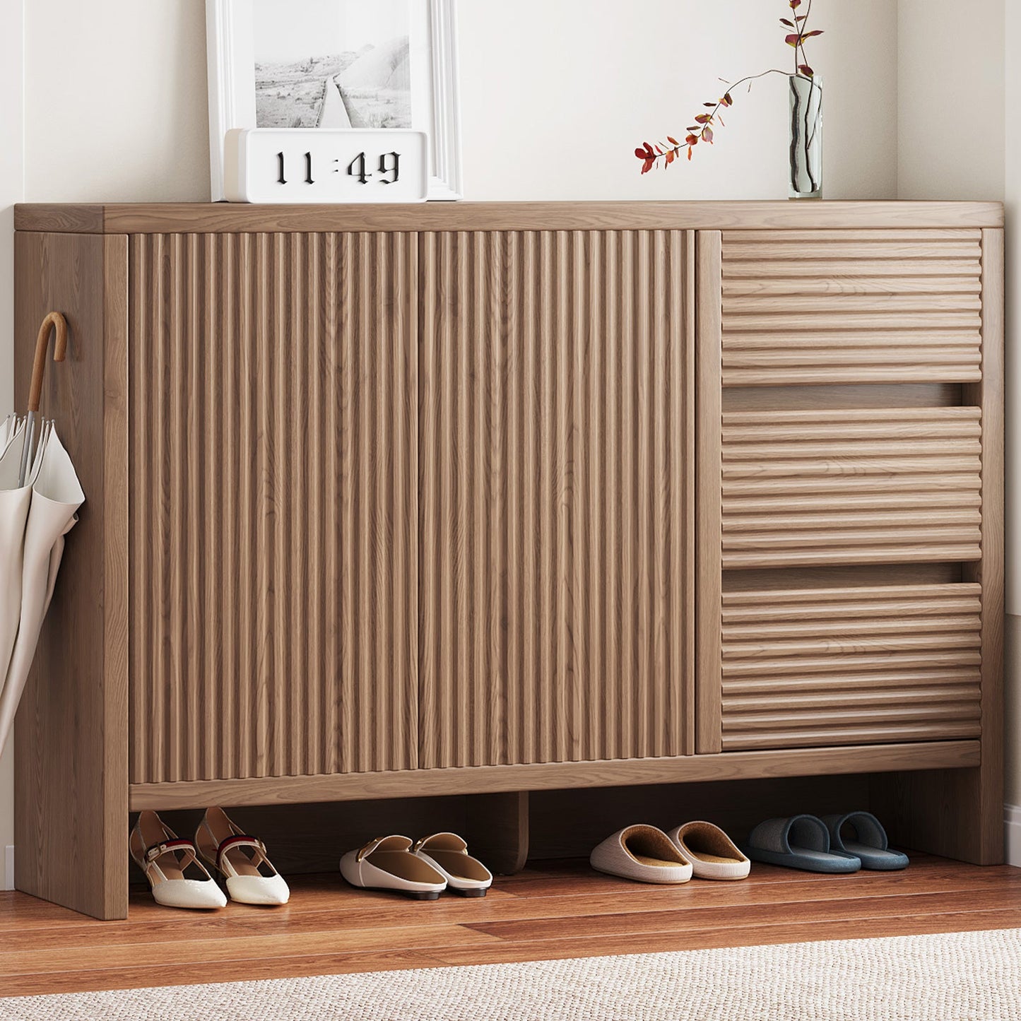 Guyii 3-Tier Shoe Storage Cabinet with 3 Drawers, Slim Entryway Organizer with Legs