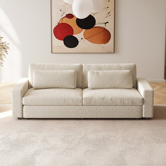 Guyii 104.72" Oversized Sofa, Extra-Wide & Deep Loveseat Sofa, 3 Seater Sofa with 2 Pillows