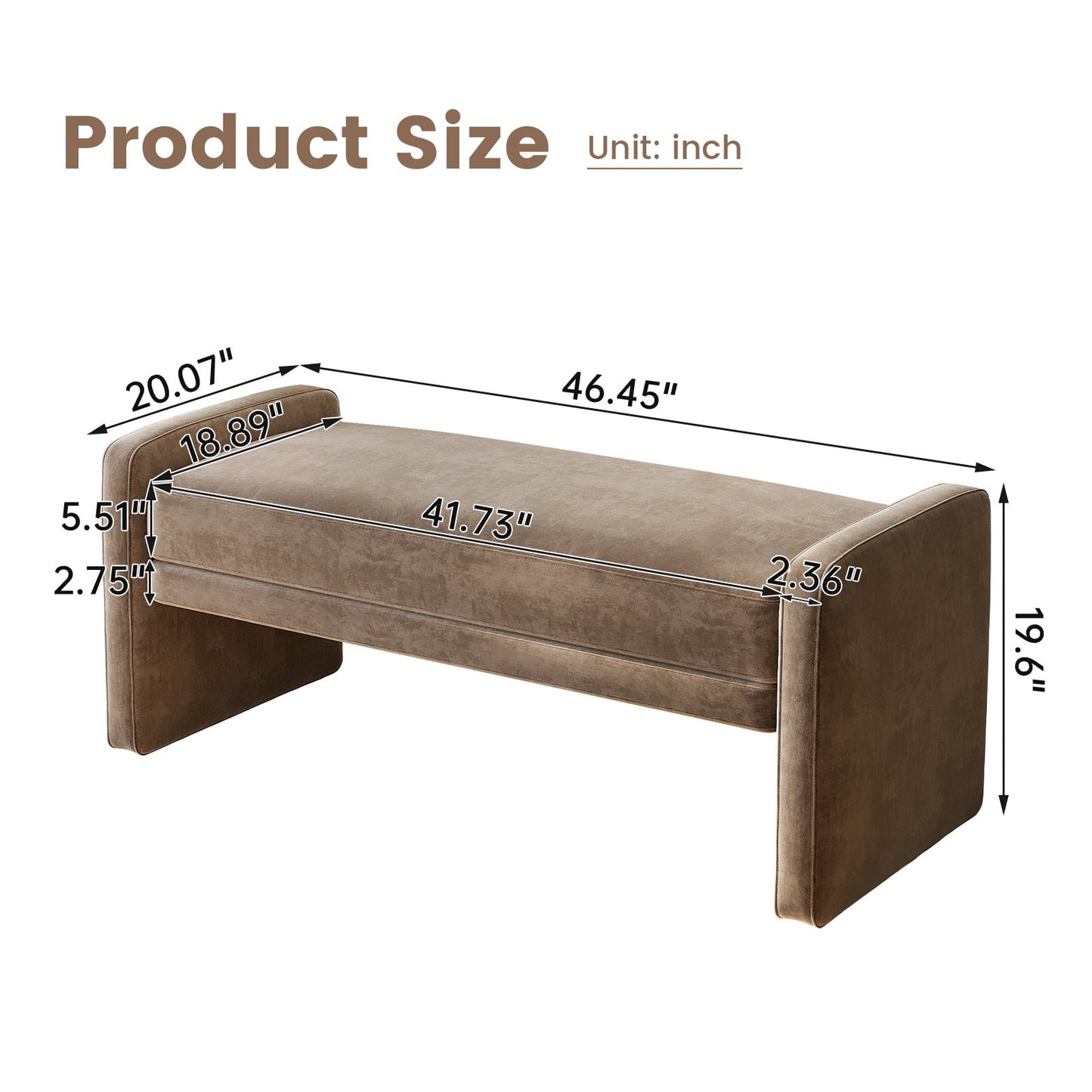 Guyii Deep Brown Multi-Functional Storage Bench – Modern Entryway & Bedroom Seat with Cushion