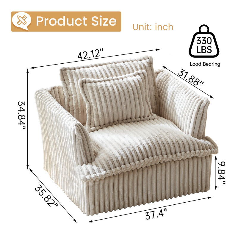 Guyii Oversized 1-4 Seater Sofa, Extra-Wide Convertible Couch with Pillows